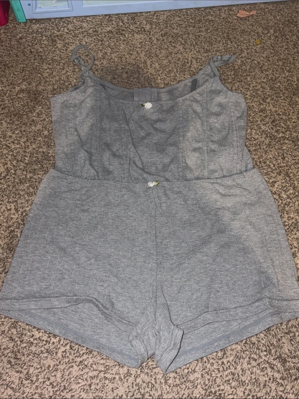 Forever 21 Gray Ribbed Romper Shorts